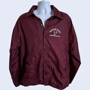 Unbranded L Retro Coach Jacket Burgundy Relaxed